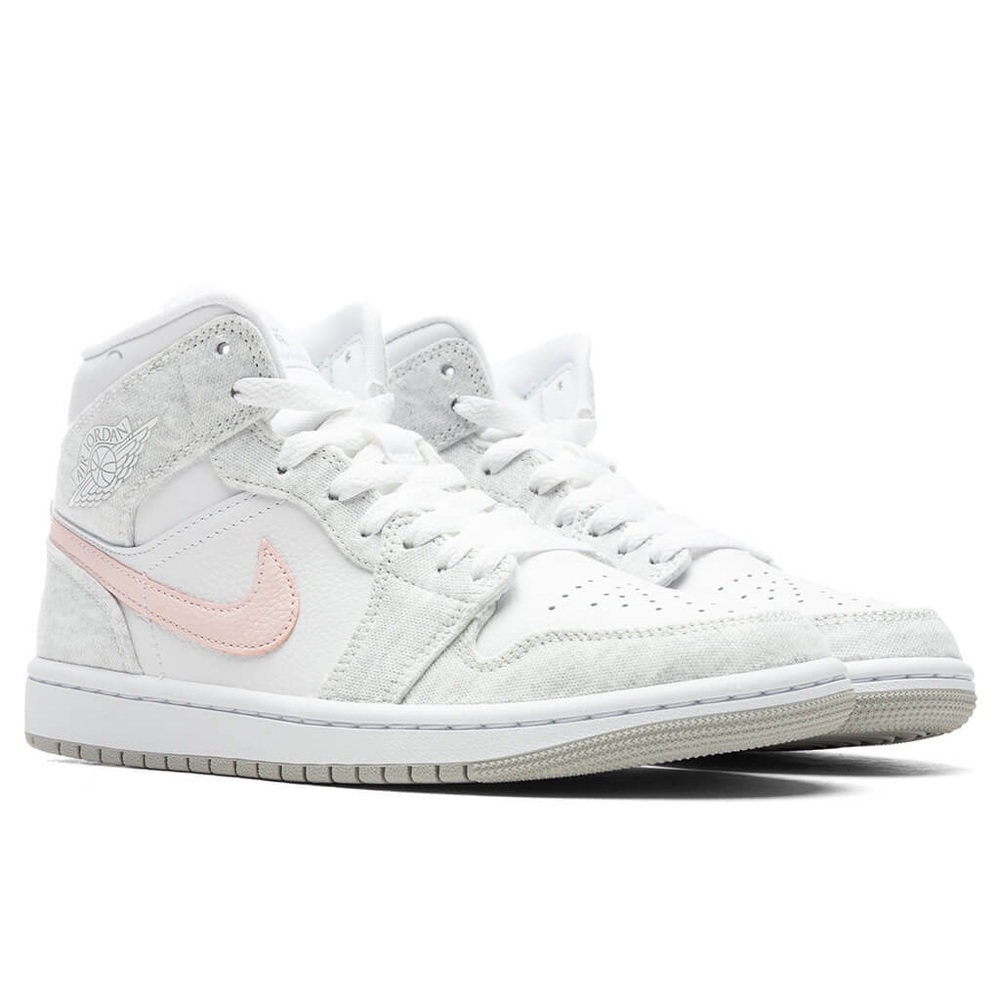 Nike Air Jordan 1 Mid SE Lt Iron Ore Atmosphere White Women's 8.5
